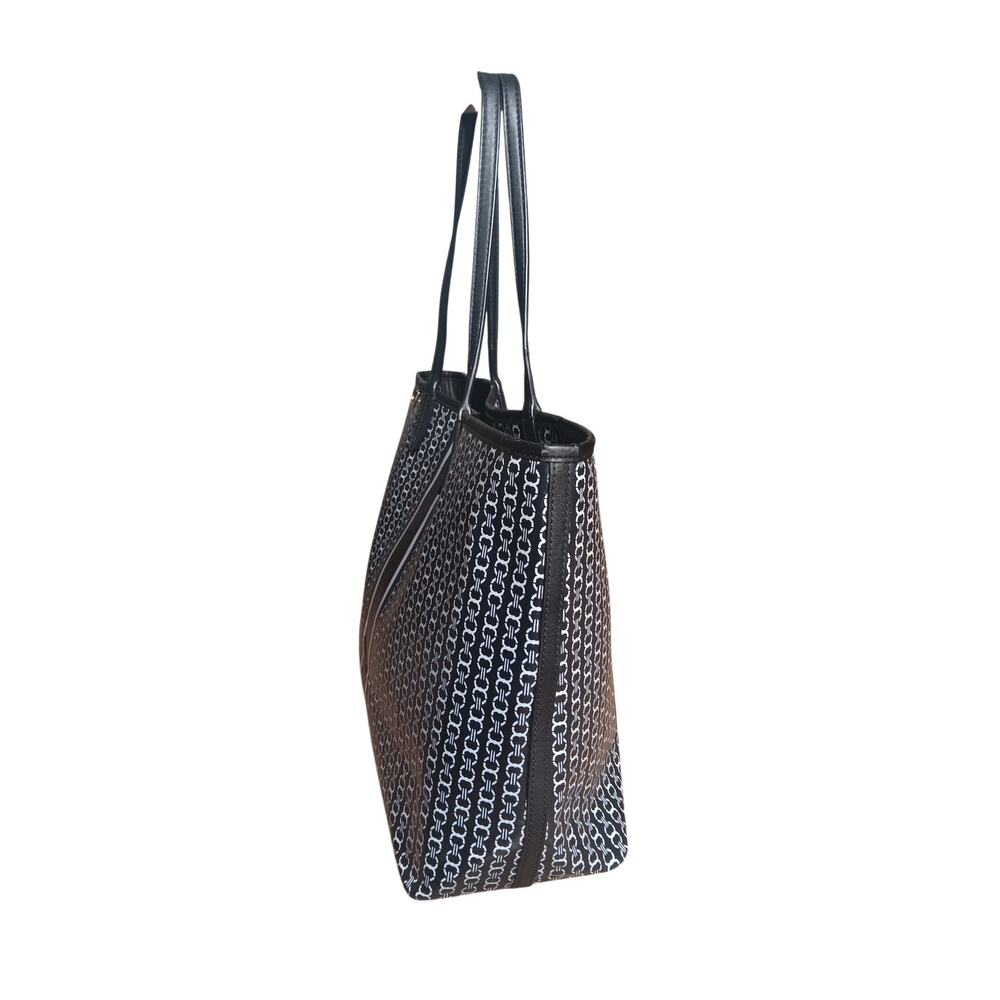 Tory Burch Gemini Link Tote Black Coated Canvas Large Shopper Bag - Picture 8 of 16